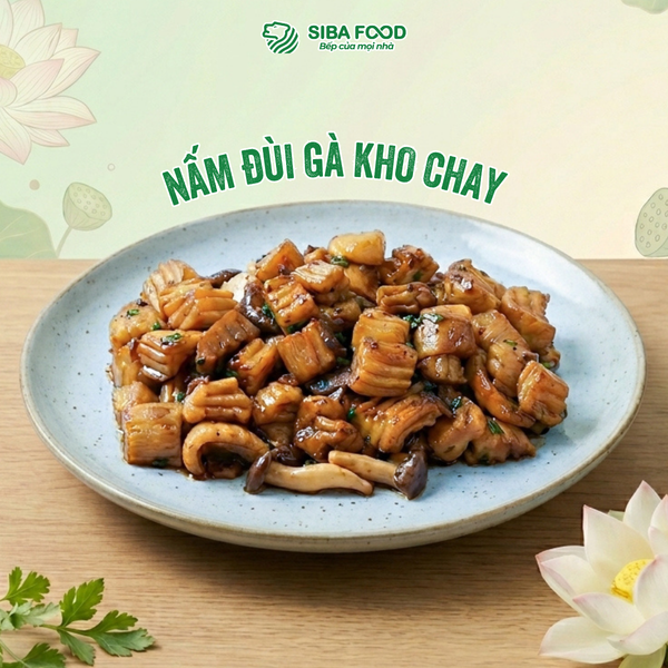 Nấm đùi gà kho chay CNSB_Món chay