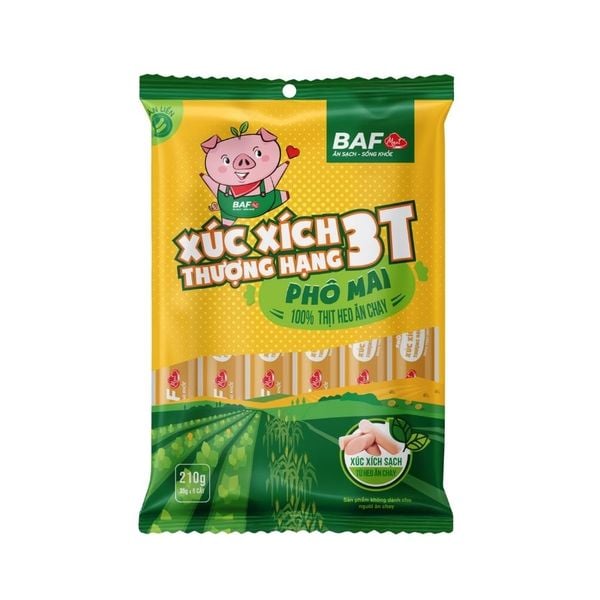 XÚC XÍCH THƯỢNG HẠNG 3T Phô Mai 210g (24/T)