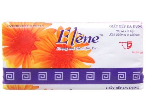 Giấy bếp đa dụng Elène 100 tờ 2 lớp (40/T)