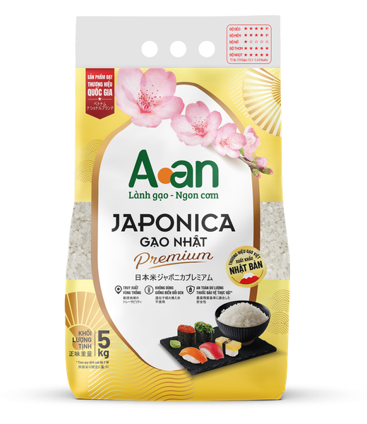 Gạo sạch A An - Gạo Japonica Premium túi 5kg