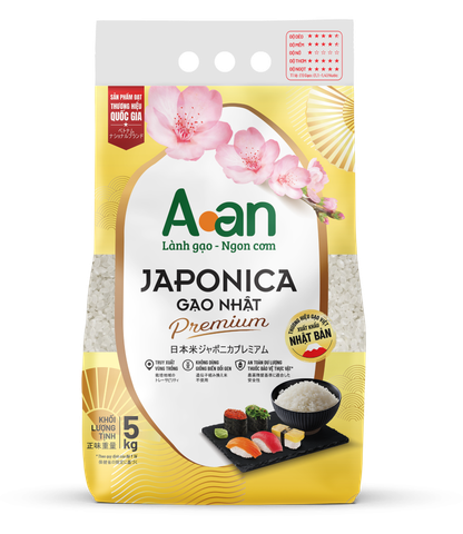 Gạo sạch A An - Gạo Japonica Premium túi 5kg