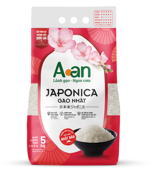 Gạo sạch Aan - Gạo Japonica túi 5kg