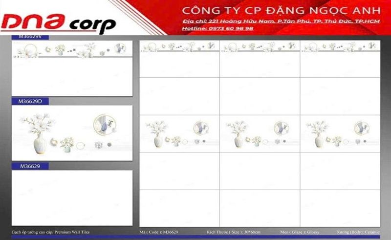  30x60 M36629 Gạch ốp tường thân (1.44m/8v/th) 