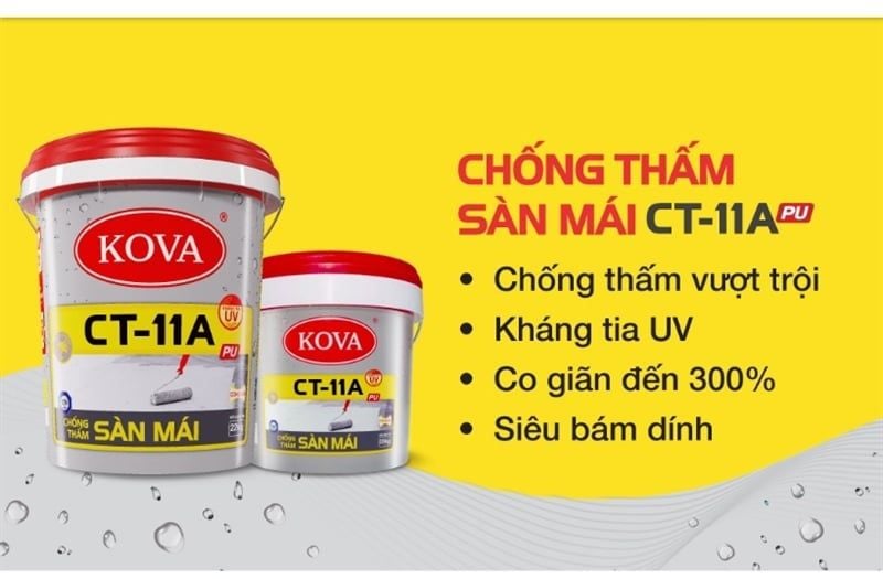  Chất chống thấm kova CT-11A Pu sàn mái xám 22kg 