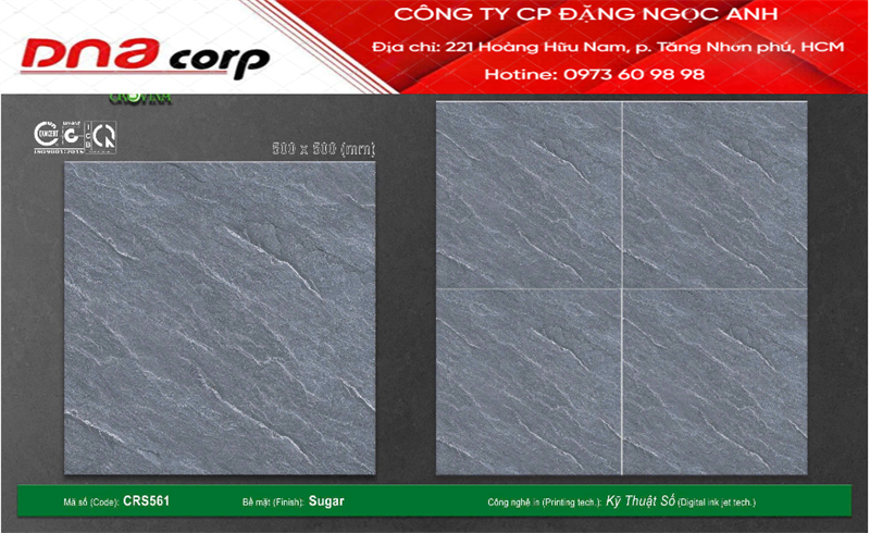  50*50 CRS561 Gạch men lát sân vườn Ceravi (T=6V=1.5M) 