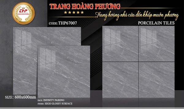  60X60 THP67003 Gạch Đá Bóng Kiếng th/5v/1.8m 