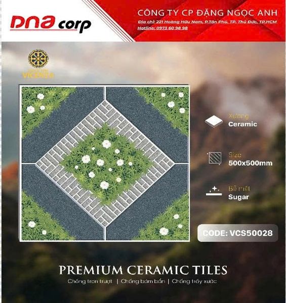  50*50 VCS 50028 gạch lát nền Men Mờ Vicenza(1.5m/6v/th) 