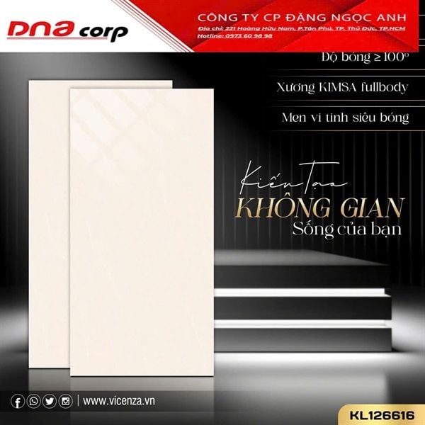  60*12 KL126616 Gạch đá bóng kính (2v/1th=1.44m) 