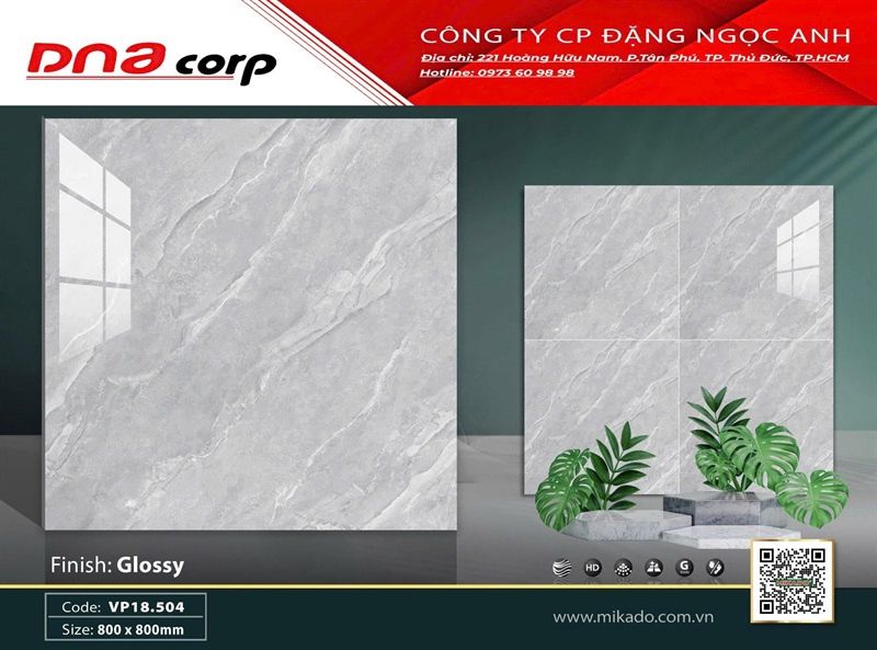  80*80 VP18.504 Gạch ốp lát đá bóng kính Mikado (3v/thùng=1.92 m) 