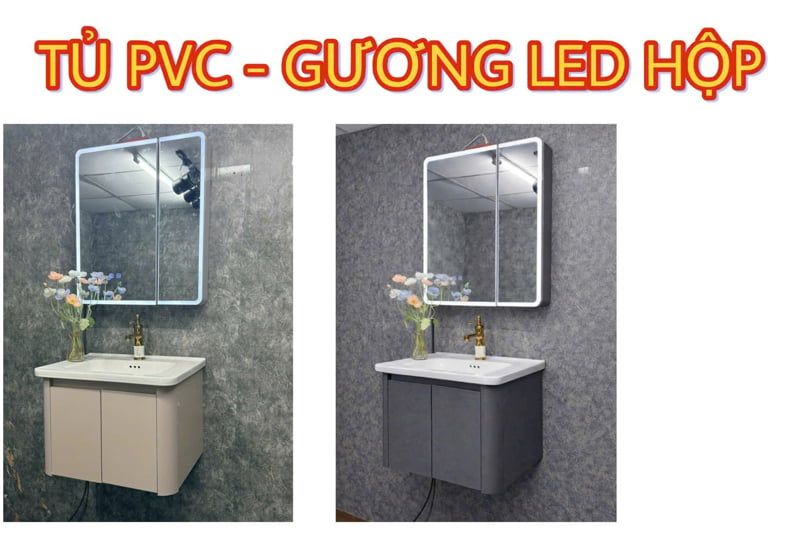  tủ pvc gương hộp tc602 -xám( đã giảm) 