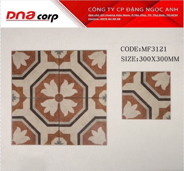  30*30 MF3121 Gạch lát nền đá TQ (11v/th/0.99 mét) 