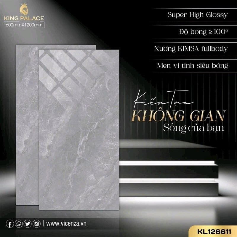  60*120 KL126615 gạch ốp lát khổ lớn đá bóng (2v/th/1,44m) 