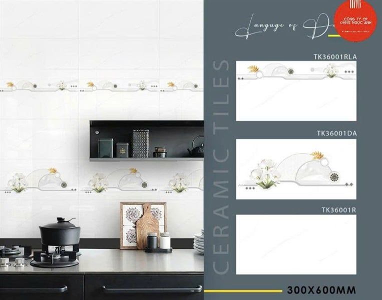  30*60 TK36001DA Gạch ốp tường men bóng ý mỹ Viên Điểm (8v/th/1.44m) 