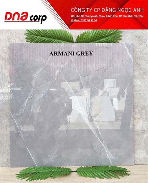  80*80 ARMANI GREY Gạch đá bóng kiếng Ấn Độ (3 viên/thùng/1.92m) 