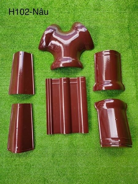  ngói cuối rìa tráng men Hera H102 Nâu 