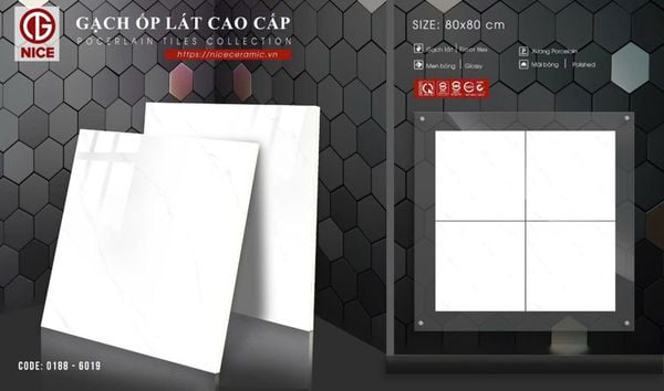  80*80 0188-6019 Gạch lát nền đá bóng kính ( 1.92m/3v/thùng) 