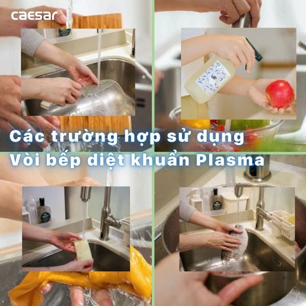  Vòi bếp diệt khuẩn Plasma dây rút - KP1035SA (đã giảm) 