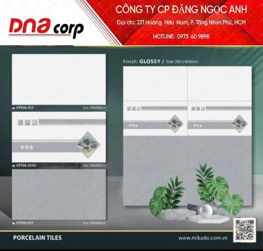  30*60 GP936.804D Gạch ốp tường đá bóng Mikado Điểm (8v/th/1.44m) 