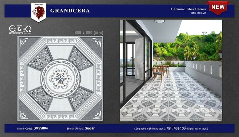  50*50 SV55004 Gạch men lát sân vườn Ceravi (T=6V=1.5M) 