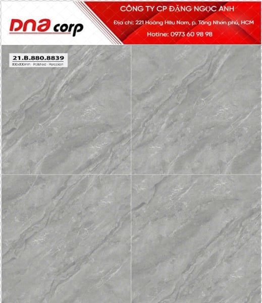  80*80 8839 Gạch lát nền đá bóng (3v/th/1.92m) 