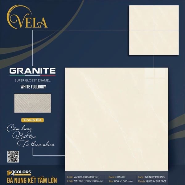  100*100 VA1006 Gạch lát nền đá bóng kính khổ lớn 
