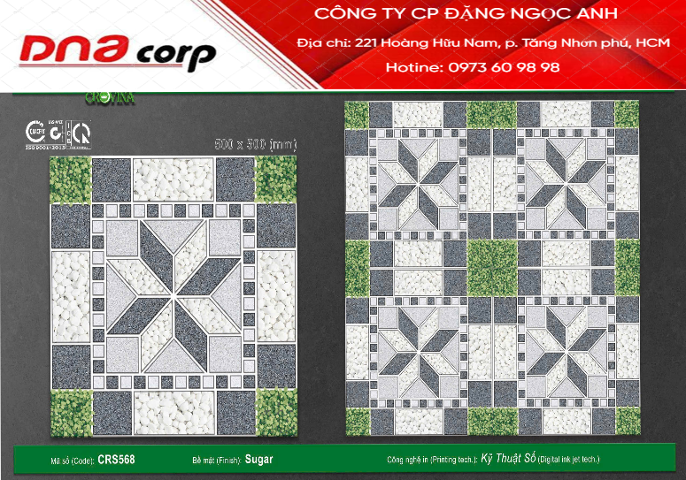  50*50 CRS568 Gạch men lát sân vườn Ceravi (T=6V=1.5M) 