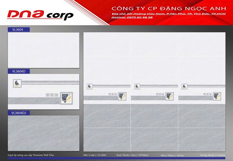  30x60 VL3604D Bộ bóng men điểm 