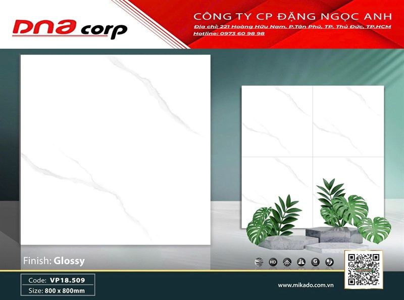  80*80 VP18.509 Gạch ốp lát đá bóng kính Mikado (3v/thùng=1.92 m) 