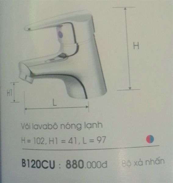  vòi lavabo nóng lạnhb120cu ( bao gồm bộ xả )( ĐÃ GIẢM) 