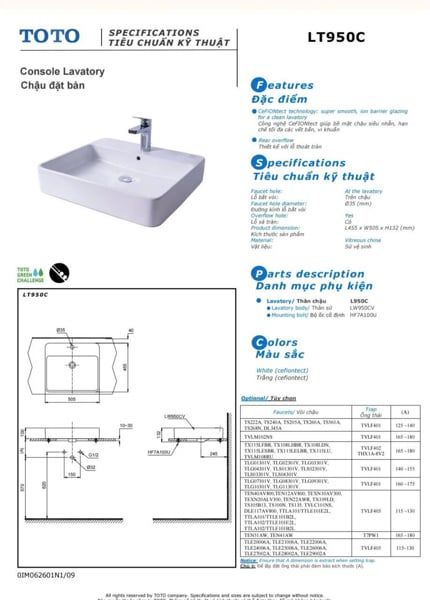  LT950C Chậu đặt trên bàn ( đã giảm) 