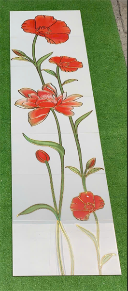  30*60 gạch tranh nền trắng bông đỏ (KT 0.6*2.1M=1.26M/7V) 