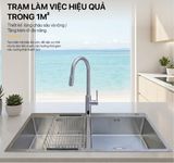  Chậu rửa chén inox 2 hộc KSH02H100SX KT: 1000×500×220mm 