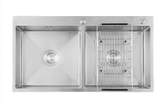  Chậu rửa chén inox 2 hộc KSH02H100SX KT: 1000×500×220mm 