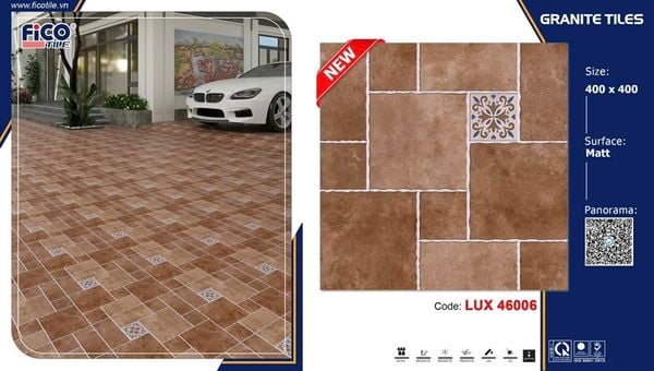  40*40 LUX46004 Gạch lát nền bông đá fico (6v/th/0.96m) 