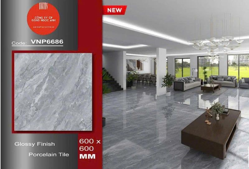  60*60 VNP6686 Gạch lát nền đá bóng kính Pancera ( 5v/th/1.8m) 