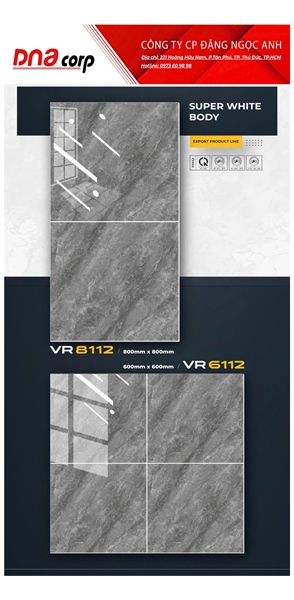  80*80 VR8102 Gạch lát nền đá bóng kính Unitile(3 viên/thùng/1.92m) 