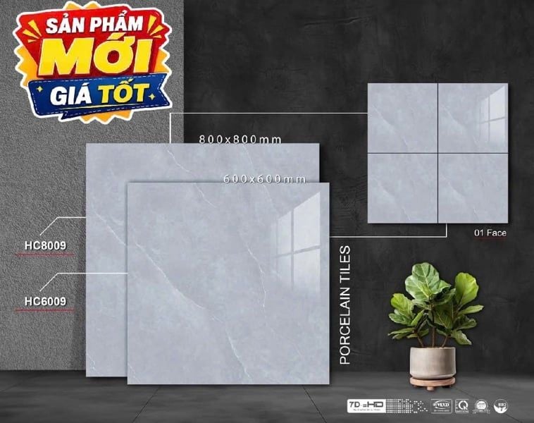  80*80 HC8009 Gạch lát nền đá bóng kính (3v/th/1.92m) 