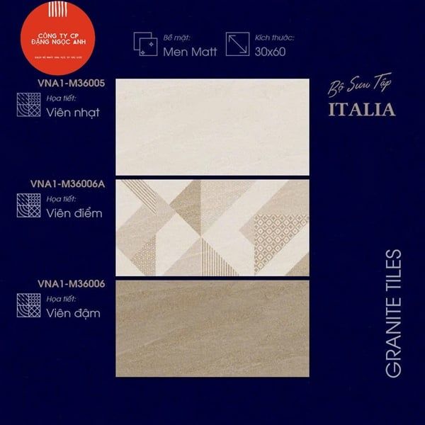  30x60 VAN1-M36006 Gạch đá mờ Đậm việt ý (T8v/1.44m) 
