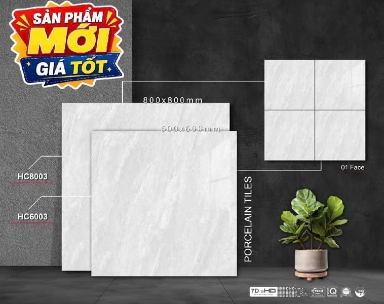  80*80 HC8003 Gạch lát nền đá bóng kính (3v/th/1.92m) 
