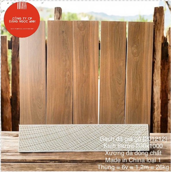  20*120 201212 Gạch giả gỗ xương đá đồng chất ( 5 viên/th/1,2met) 