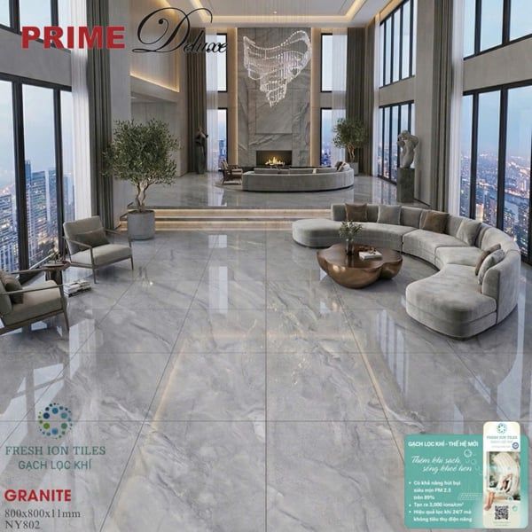  80*80 NY802 Gạch lát nền đá bóng kính Prime (3v/th/1,92m) 