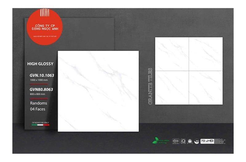  100*100 GVN10.1063 Gạch trắng trơn khổ lớn 