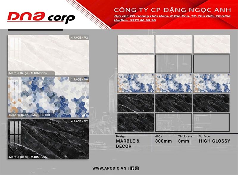  40*80 M48MB806 Gạch ốp đá màu nhạt opdio (4v/th/1.28m) 