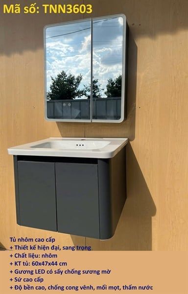  Lavabo tủ nhôm cao cấpTNN3603 KT60*47*44 