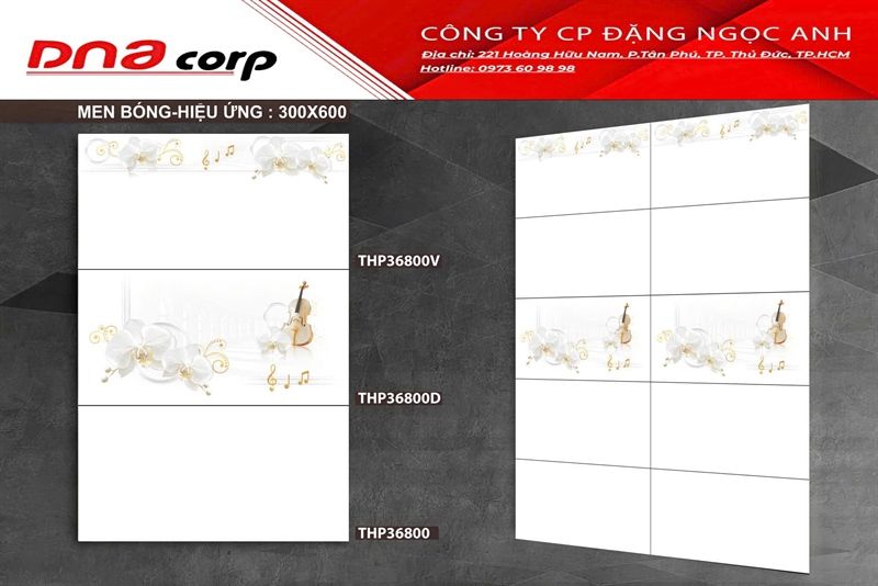  30x60 THP36800V Gạch Men Bóng th9v/1.62m 