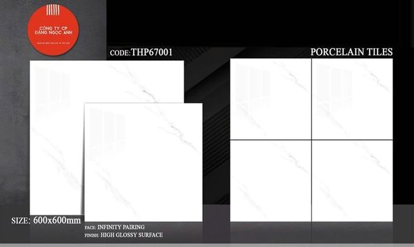  60X60 THP67002Gạch Đá Bóng Kiếng th/5v/1.8m màu trắng vân 