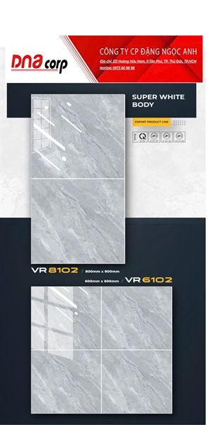  80*80 VR8102 Gạch lát nền đá bóng kính Unitile(3 viên/thùng/1.92m) 