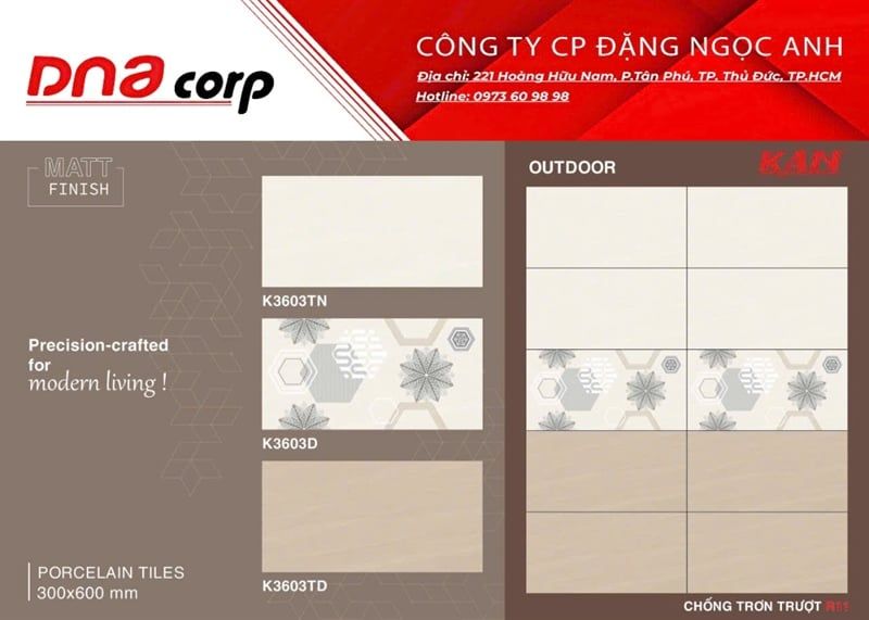  30x60 K3603TD Thân Gạch Đá Đậm 