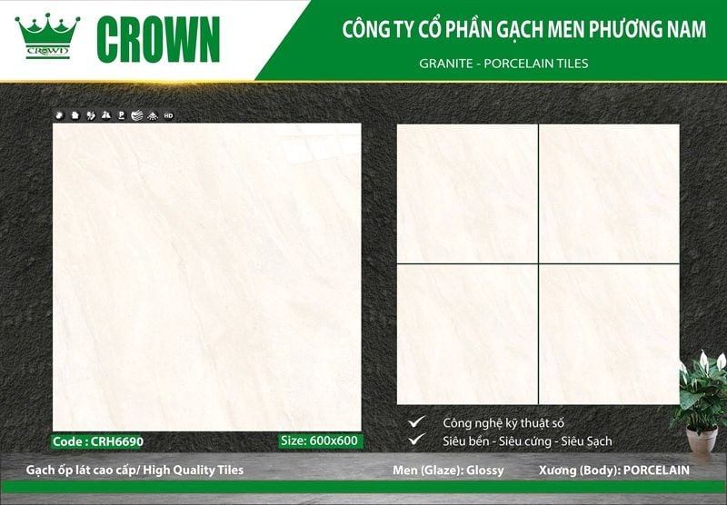  Gạch 60*60 CRH 6690 gạch lát nền đá bk (5v/th/1.8m) 