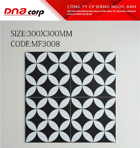  30*30 MF3008 Gạch lát nền đá TQ (11v/th/0.99 mét) 